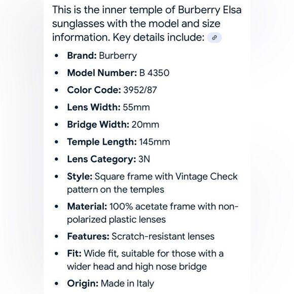 Burberry Elsa black round sunglasses signature print stems excellent condition - Picture 11 of 11